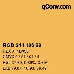 Color code: RGB 244 186 88 | qconv.com