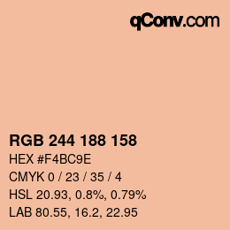 Color code: RGB 244 188 158 | qconv.com