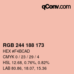 Color code: RGB 244 188 173 | qconv.com