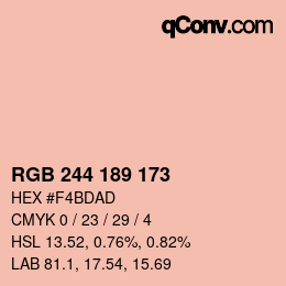 Color code: RGB 244 189 173 | qconv.com