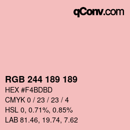 カラーコード: RGB 244 189 189 | qconv.com