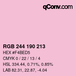 Código de color: RGB 244 190 213 | qconv.com
