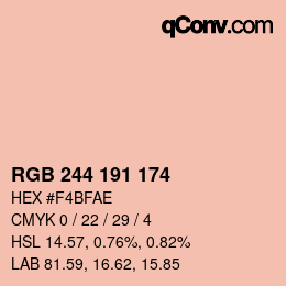Color code: RGB 244 191 174 | qconv.com