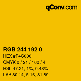 Color code: RGB 244 192 0 | qconv.com