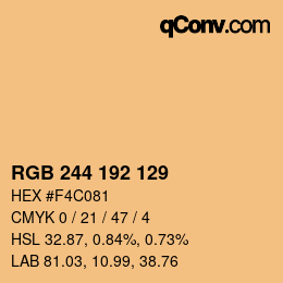 Color code: RGB 244 192 129 | qconv.com