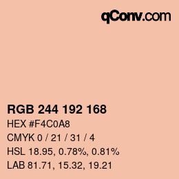 カラーコード: RGB 244 192 168 | qconv.com