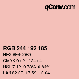 Color code: RGB 244 192 185 | qconv.com