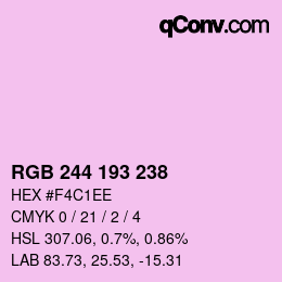 Color code: RGB 244 193 238 | qconv.com