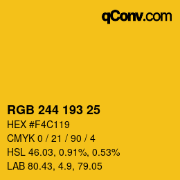 Color code: RGB 244 193 25 | qconv.com