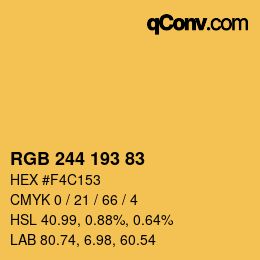 颜色代码: RGB 244 193 83 | qconv.com