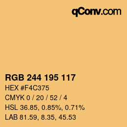 カラーコード: RGB 244 195 117 | qconv.com
