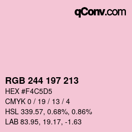 Color code: RGB 244 197 213 | qconv.com