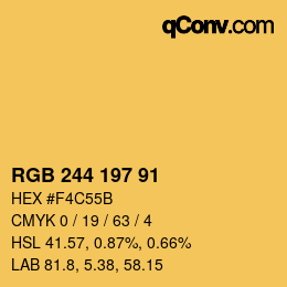 カラーコード: RGB 244 197 91 | qconv.com