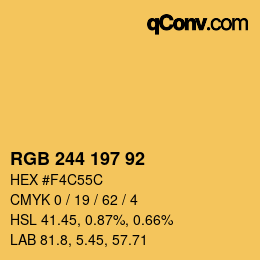 カラーコード: RGB 244 197 92 | qconv.com