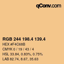 カラーコード: RGB 244 198.4 139.4 | qconv.com