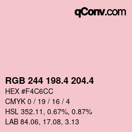 カラーコード: RGB 244 198.4 204.4 | qconv.com