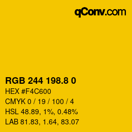 カラーコード: RGB 244 198.8 0 | qconv.com