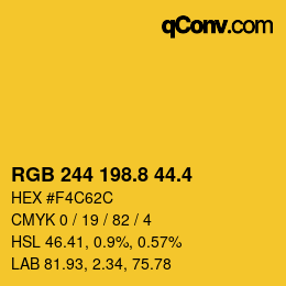 カラーコード: RGB 244 198.8 44.4 | qconv.com