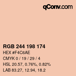Color code: RGB 244 198 174 | qconv.com