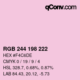 Color code: RGB 244 198 222 | qconv.com