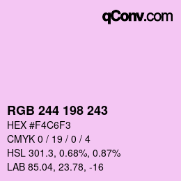 Color code: RGB 244 198 243 | qconv.com