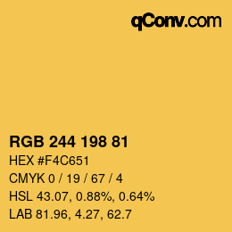 Color code: RGB 244 198 81 | qconv.com