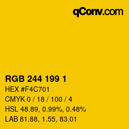 カラーコード: RGB 244 199 1 | qconv.com