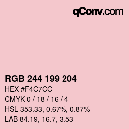 Color code: RGB 244 199 204 | qconv.com