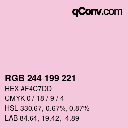 Color code: RGB 244 199 221 | qconv.com