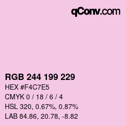 Color code: RGB 244 199 229 | qconv.com