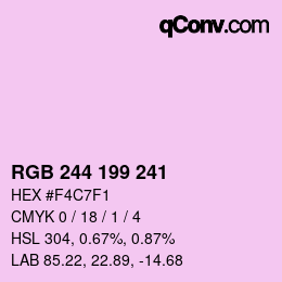カラーコード: RGB 244 199 241 | qconv.com