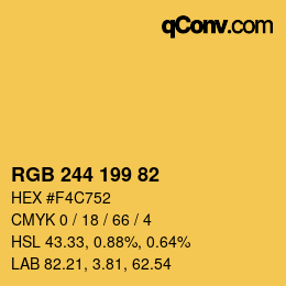 Color code: RGB 244 199 82 | qconv.com