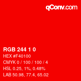 Color code: RGB 244 1 0 | qconv.com