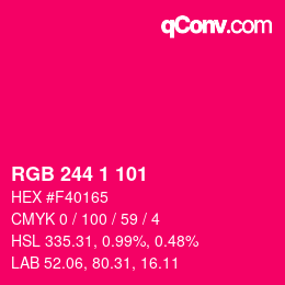 カラーコード: RGB 244 1 101 | qconv.com