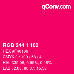 カラーコード: RGB 244 1 102 | qconv.com