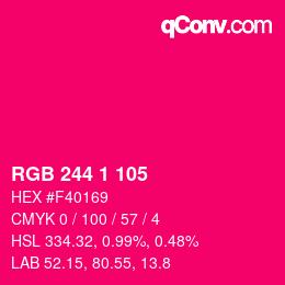 カラーコード: RGB 244 1 105 | qconv.com