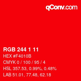 Color code: RGB 244 1 11 | qconv.com