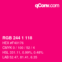 カラーコード: RGB 244 1 118 | qconv.com