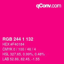 Color code: RGB 244 1 132 | qconv.com
