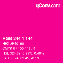 Color code: RGB 244 1 144 | qconv.com