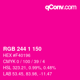 カラーコード: RGB 244 1 150 | qconv.com