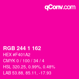 颜色代码: RGB 244 1 162 | qconv.com