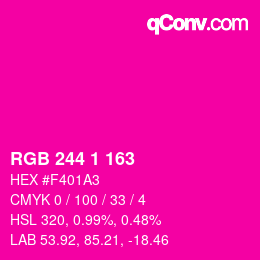 Color code: RGB 244 1 163 | qconv.com