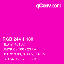カラーコード: RGB 244 1 188 | qconv.com