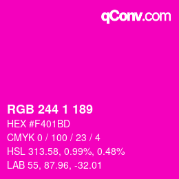 カラーコード: RGB 244 1 189 | qconv.com