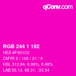 Color code: RGB 244 1 192 | qconv.com