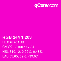Color code: RGB 244 1 203 | qconv.com
