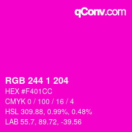 Color code: RGB 244 1 204 | qconv.com