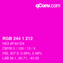 Color code: RGB 244 1 212 | qconv.com