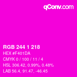 カラーコード: RGB 244 1 218 | qconv.com
